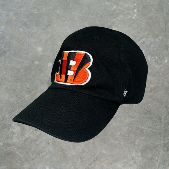 ☀️ 47 Brand Clean Up Cincinnati Bengals NFL Football Dad Hat OSFA Black/Orange - Picture 1 of 8